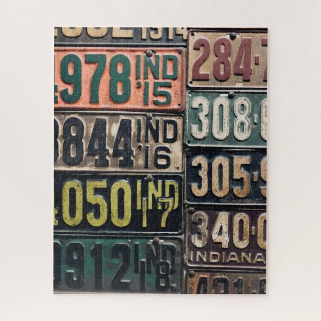 Vintage License Plates Jigsaw Puzzle (Vertical)