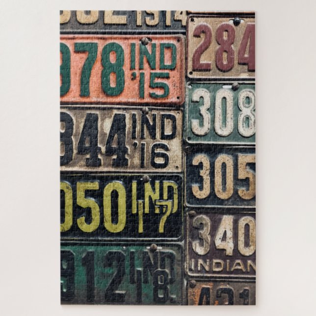 Vintage License Plates Jigsaw Puzzle (Vertical)
