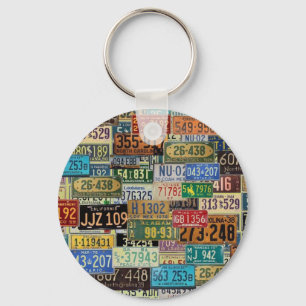 Vintage License Plates Key Ring