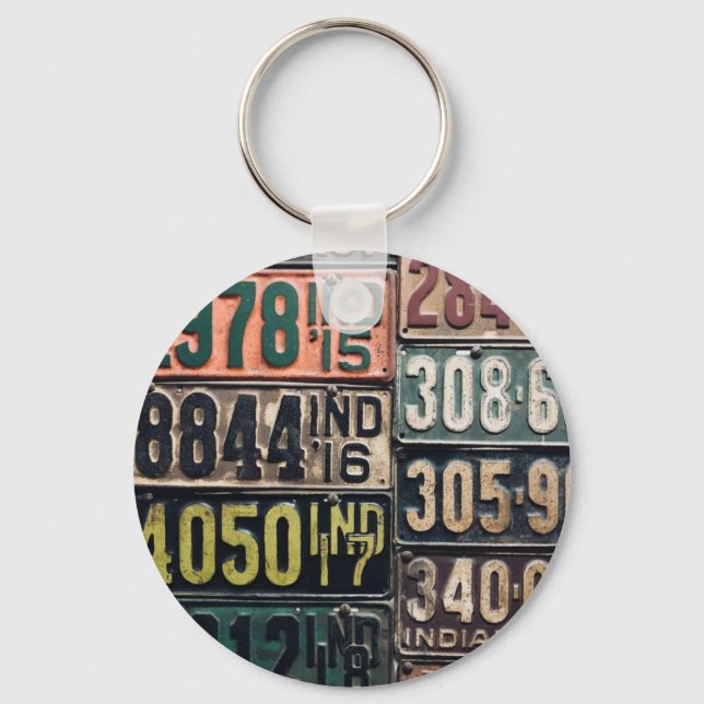 Vintage License Plates Key Ring (Front)