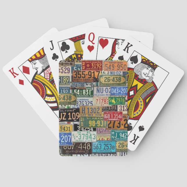 Vintage License Plates Playing Cards (Back)
