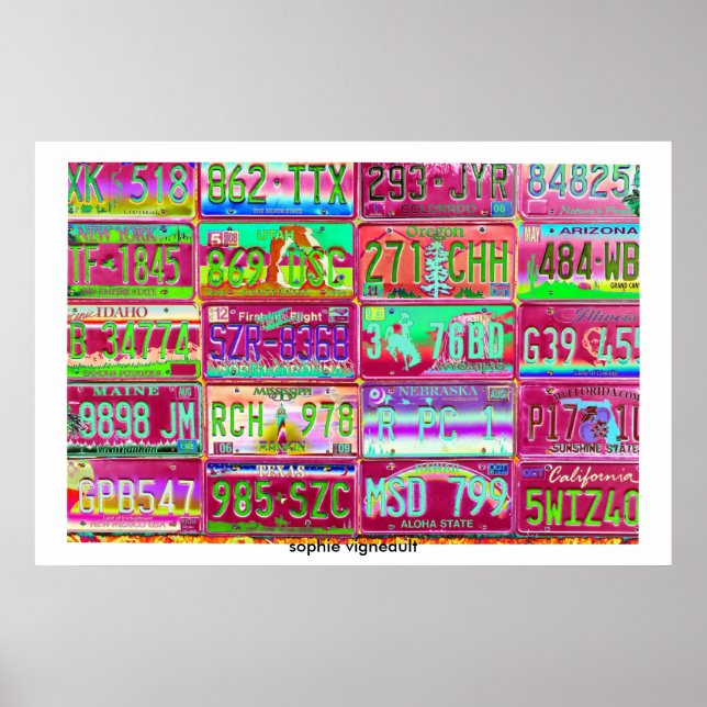 vintage license plates poster (Front)
