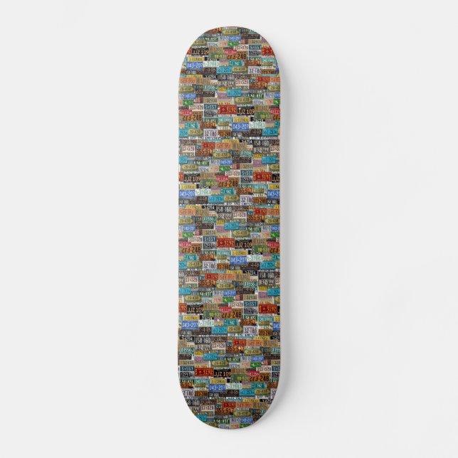 Vintage License Plates Skateboard (Front)