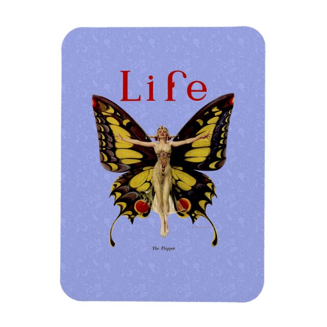Vintage Life Flapper Butterfly 1922 Magnet (Vertical)