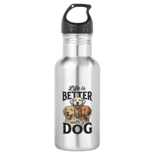 Vintage Life Is Better With a Dog Vector Design_1 532 Ml Water Bottle