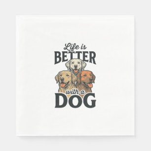 Vintage Life Is Better With a Dog Vector Design_1 Napkin