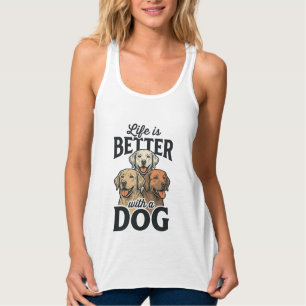 Vintage Life Is Better With a Dog Vector Design_1 Singlet