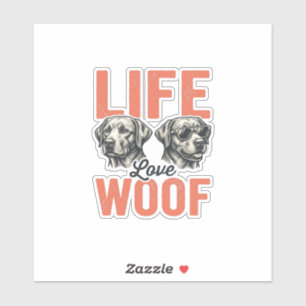 Vintage Life Love Woof Dog Graphic Design_1