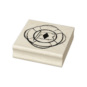 Vintage Life Ring Rubber Art Stamp