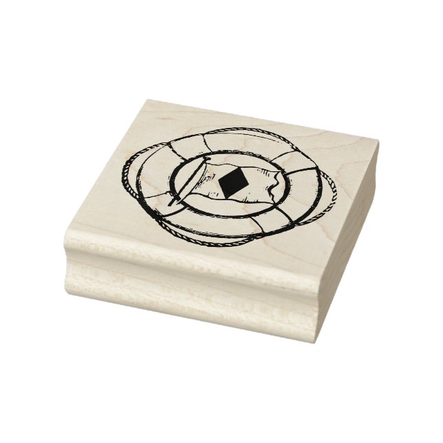 Vintage Life Ring Rubber Art Stamp (Stamp)