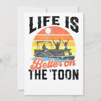 Vintage Lifes Is Better On The Toon Pontoons Boati Invitation