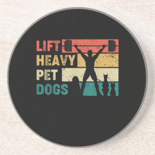 Vintage Lift Heavy Pet Dogs Funny Fitness Coaster