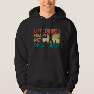 Vintage Lift Heavy Pet Dogs Funny Fitness Hoodie
