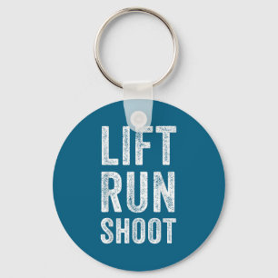 Vintage Lift Run Shoot - Fitness Motivational Gift Key Ring