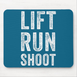 Vintage Lift Run Shoot - Fitness Motivational Gift Mouse Pad