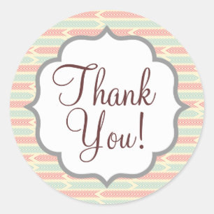 Vintage Light Blue and Pink Arrows Pattern Classic Round Sticker