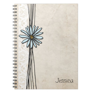 Vintage Light Blue Daisy Notebook
