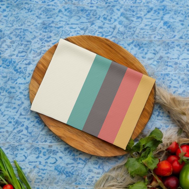 Vintage light colour stripes tea towel (Kitchen Towel)