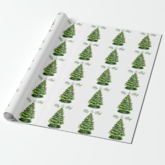 Vintage Lighted Ceramic Christmas Tree Wrapping Paper