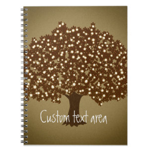 Vintage lighted tree rustic notebook journal