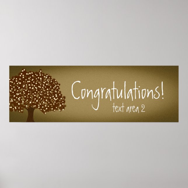 Vintage lighted tree rustic Party Banner Poster (Front)