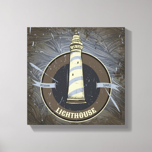 Vintage Lighthouse | 1960 Canvas Print (Front)
