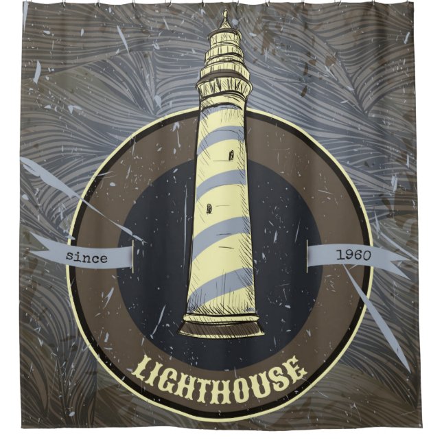 Vintage Lighthouse | 1960 Shower Curtain (Front)