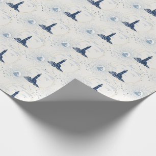 Vintage Lighthouse Illustration Pattern Wrapping Paper