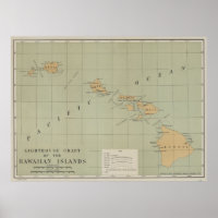 Vintage Lighthouse Map of Hawaii (1898)