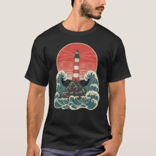 Vintage Lighthouse Ocean Wave T-Shirt