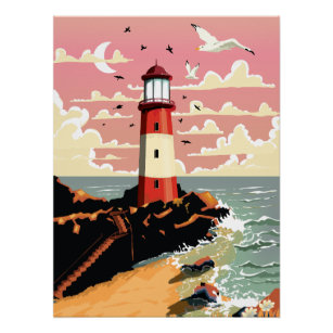 Vintage Lighthouse Poster