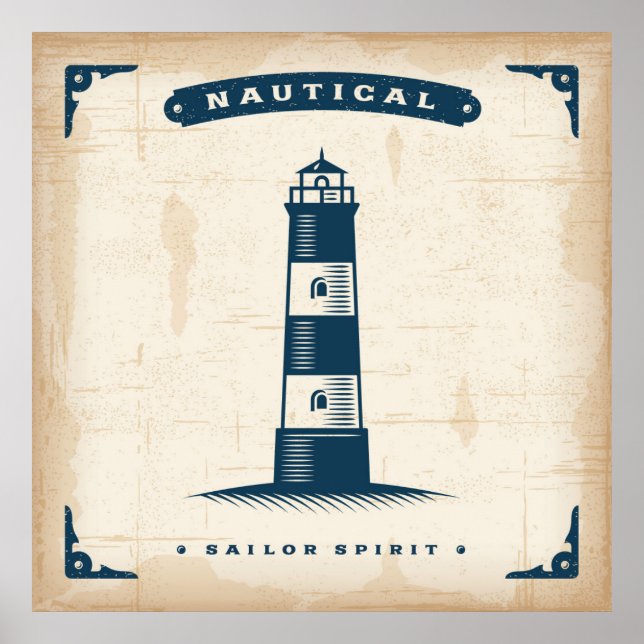 Vintage Lighthouse Poster 1 (Front)