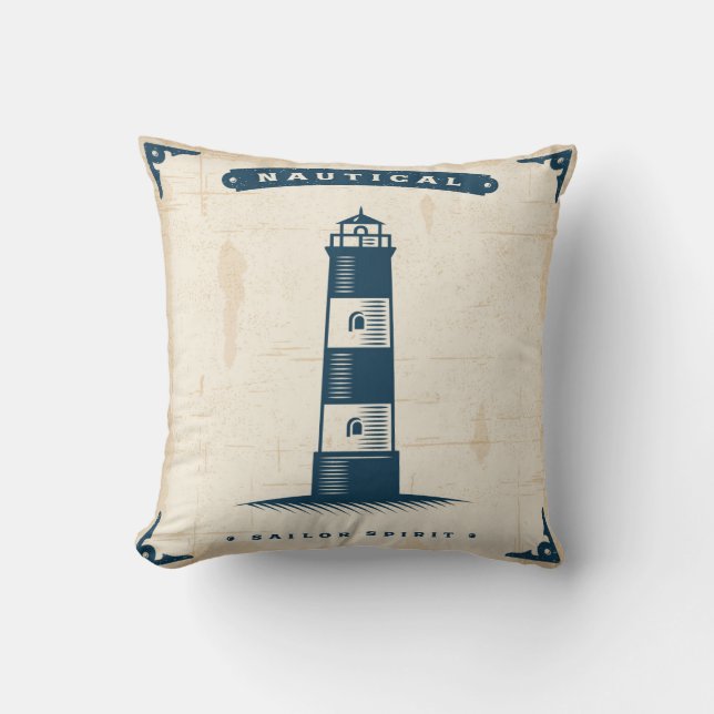 Vintage Lighthouse Poster 1 Cushion (Front)