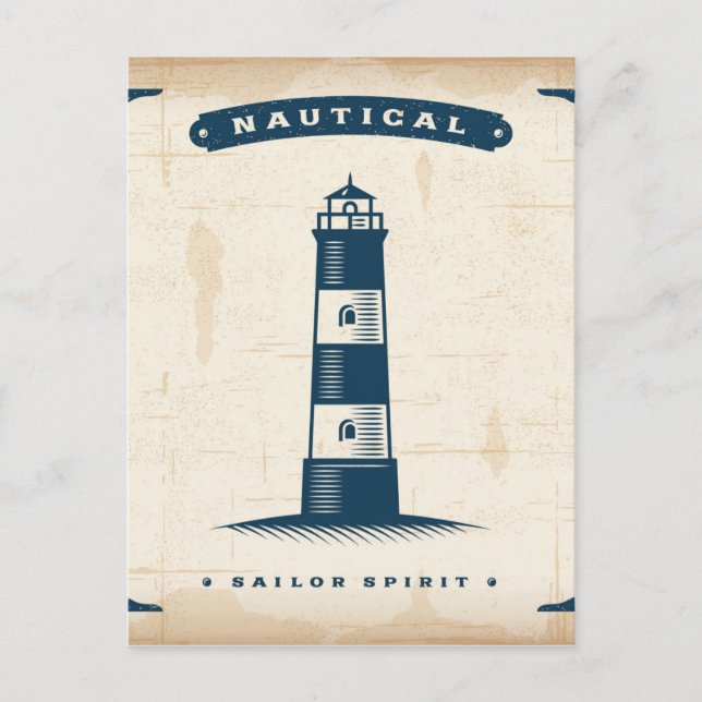 Vintage Lighthouse Poster 1 Postcard (Front)