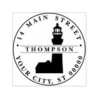 Vintage Lighthouse Silhouette Name Return Address