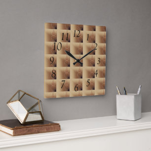 Vintage Lights Square Wall Clock