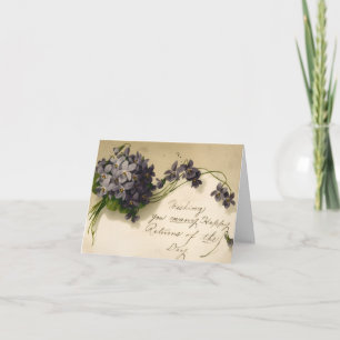 Vintage Lilac and Purple Bouquet Birthday Card