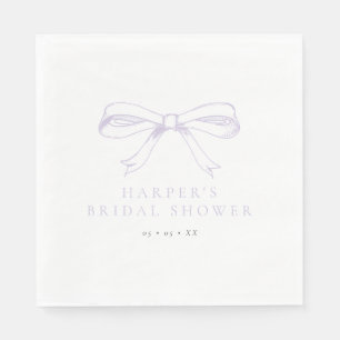 Vintage Lilac Bow Bridal Shower Napkin