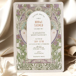 Vintage Lilac Bridal Shower Art Nouveau Deco Invitation<br><div class="desc">This stunning bridal shower invitation features the iconic Art Nouveau style of Alphonse Mucha. The design is inspired by the elegant lines and flowing curves of Art Nouveau, with a touch of Art Deco glamour. The invitation features intricate floral details. The text is printed in a stylish font, perfect for...</div>