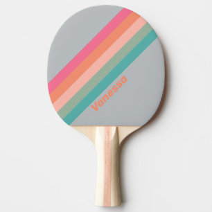  Vintage Lilac Charm Striped with Name Ping Pong Paddle