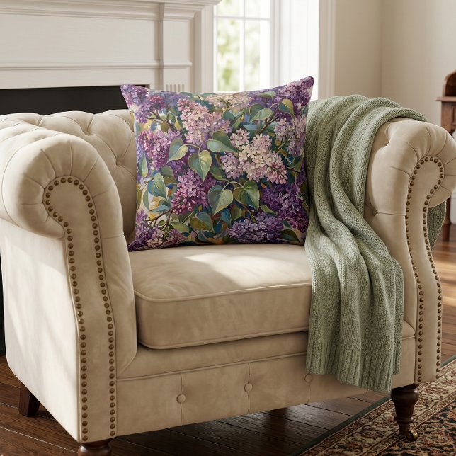 Vintage Lilac Flowers Cushion (Creator Uploaded)