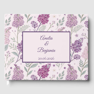 Vintage Lilac Garden Romance Wedding Guest Book