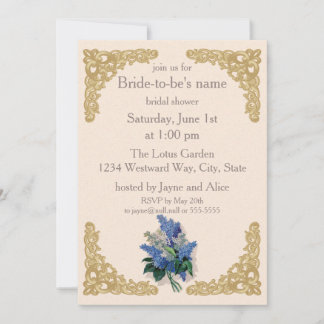 Vintage Lilacs Bridal Shower Invitation