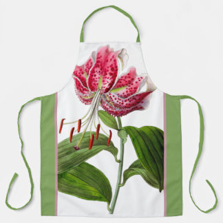 Vintage lily botanical apron
