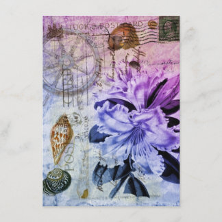 vintage lily floral beach wedding bridal shower invitation