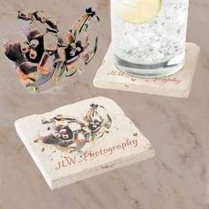 Vintage Lily Floral Retro Glam Stone Coaster