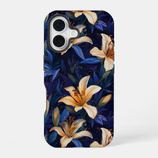 Vintage Lily Foral Tough Phone case, iphone 16 Case