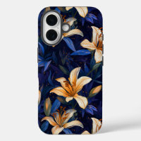 Vintage Lily Foral Tough Phone case, iphone 16
