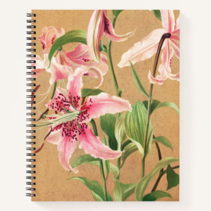Vintage Lily Notebook Large Year Plain