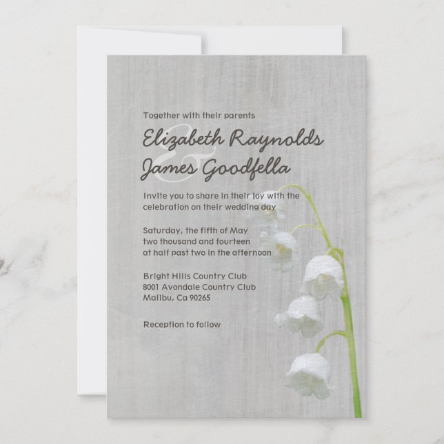 Vintage Lily of the Valley Wedding Invitations (Front)